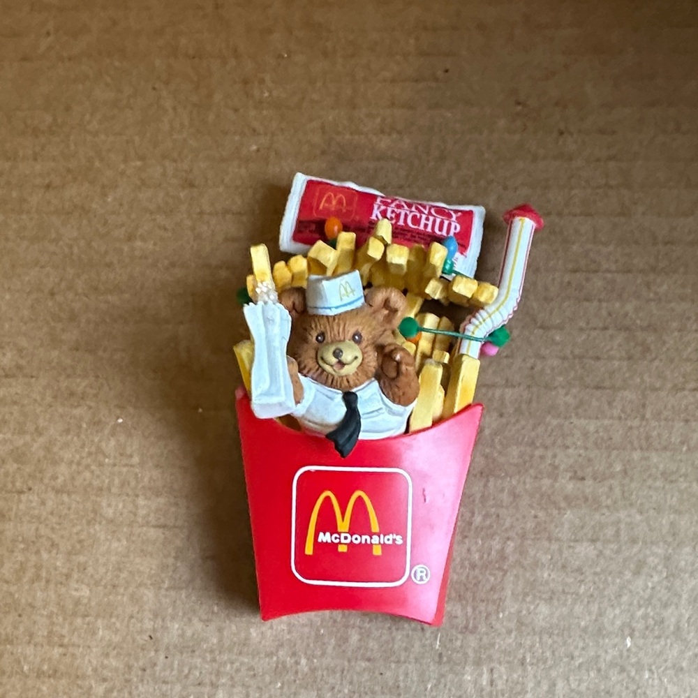 1990- McDonald's Bear with Red Fries and Yellow Accents